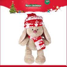 Wholesale Stuffed Doll Long Leg Rabbit Plush Toy with Hat and Scarf